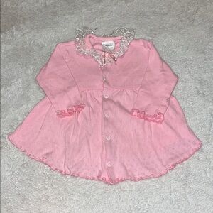 (3 for $10) vintage Itty bitty baby Pink Lace Collar Shirt